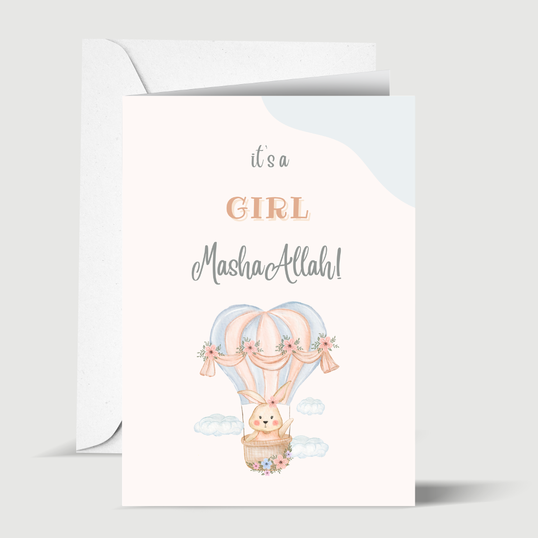 It’s a Baby Girl, MashaAllah Greeting Card