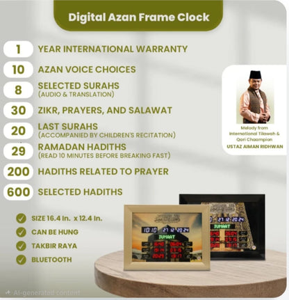 Al -Asr Digital Azan Frame Clock