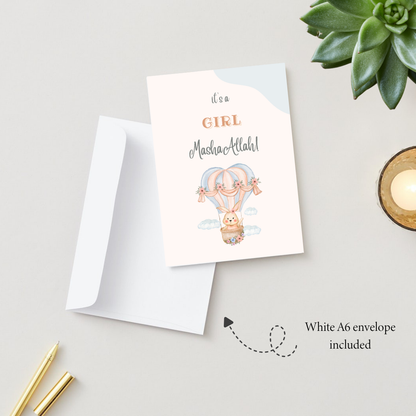 It’s a Baby Girl, MashaAllah Greeting Card