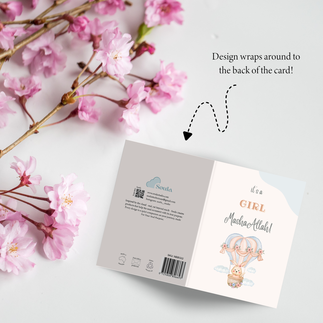 It’s a Baby Girl, MashaAllah Greeting Card