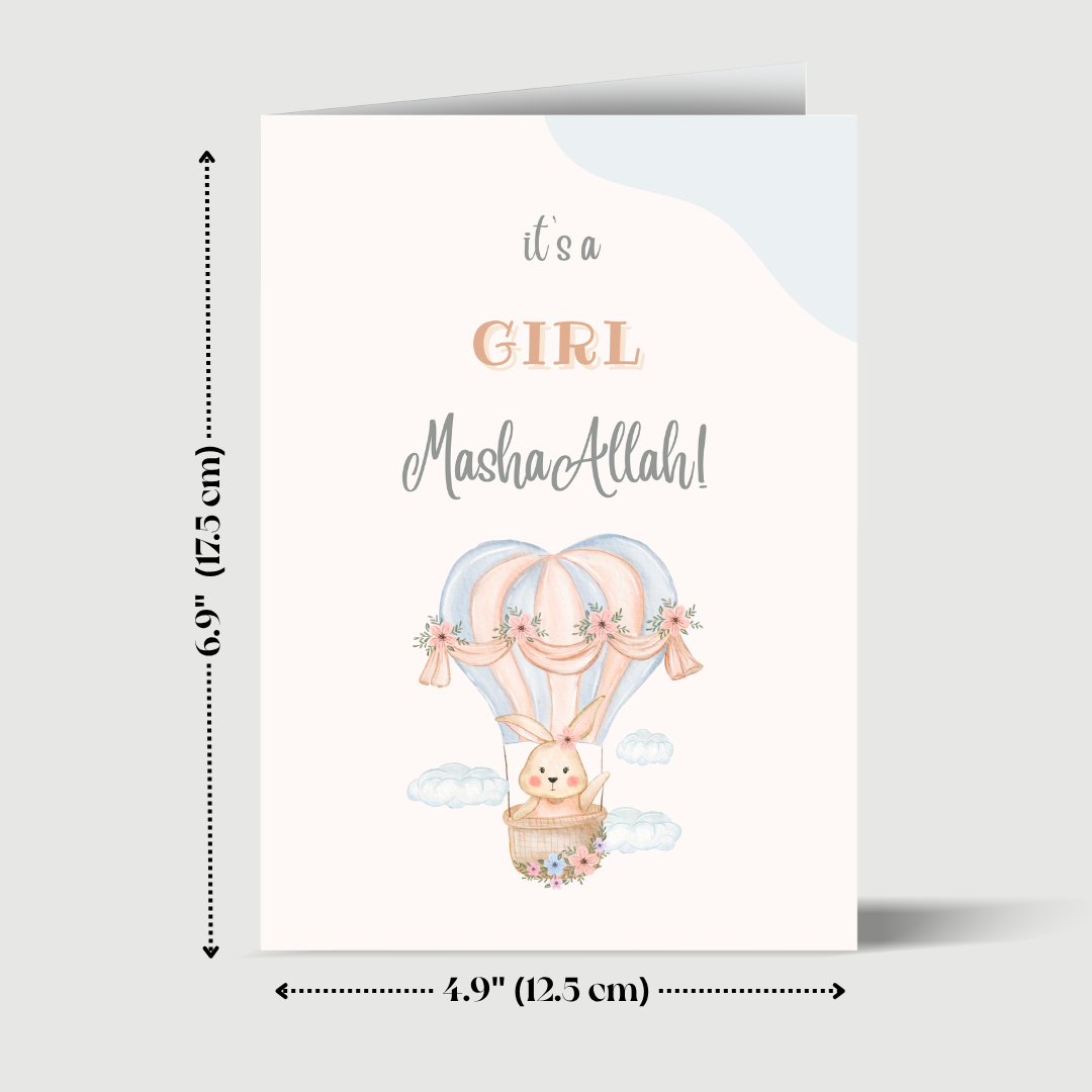 It’s a Baby Girl, MashaAllah Greeting Card